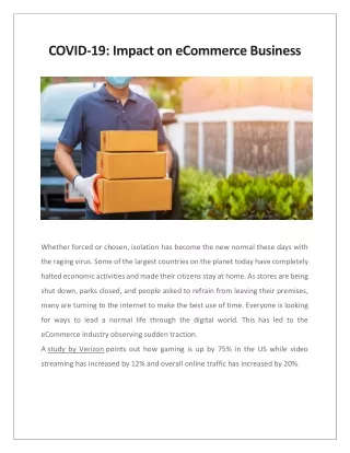 COVID-19: Impact on eCommerce Business