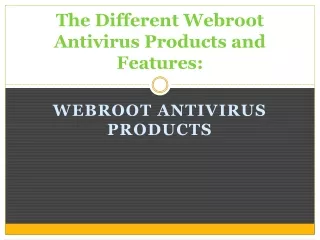 the different webroot antivirus products and features