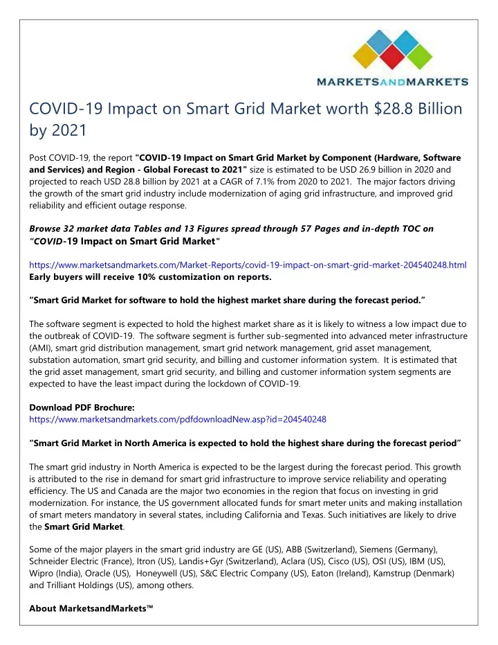 covid 19 impact on smart grid market worth