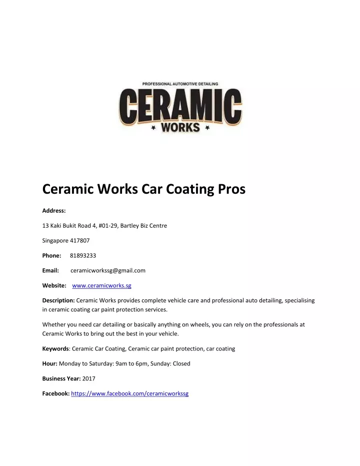 ceramic works car coating pros