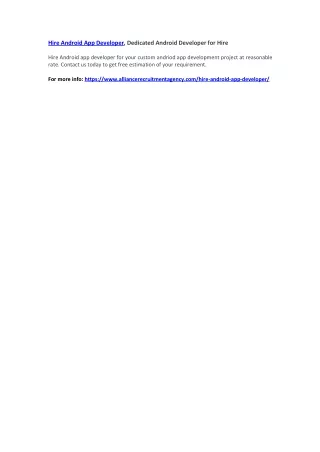 hire android app developer dedicated android