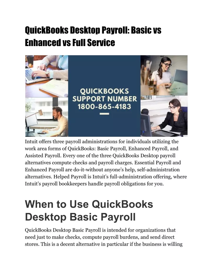 quickbooks desktop payroll basic vs enhanced