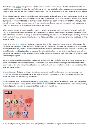 the official keep bts tata incorporates a list