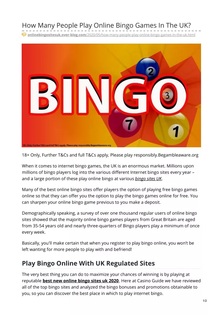how many people play online bingo games in the uk
