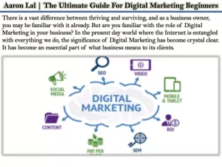Aaron Lal | The Ultimate Guide For Digital Marketing Beginners