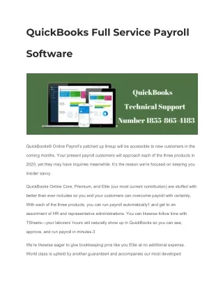 QuickBooks Full Service Payroll Software