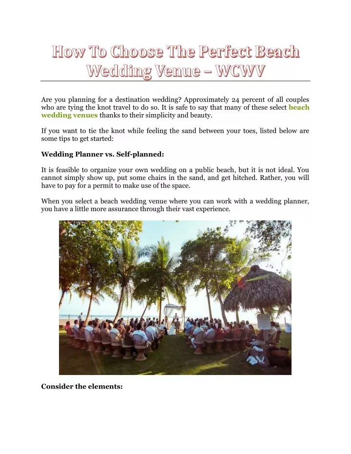 are you planning for a destination wedding