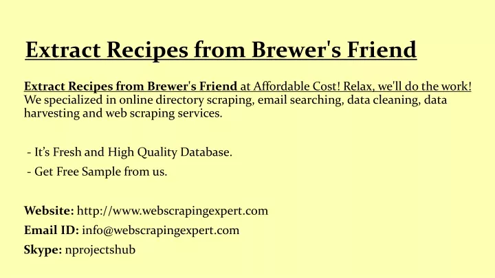 extract recipes from brewer s friend