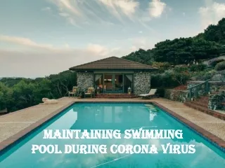 maintaining swimming pool during corona virus