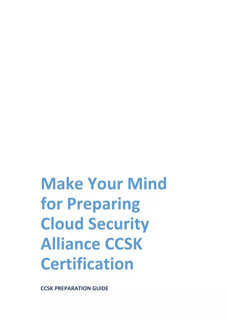 make your mind for preparing cloud security