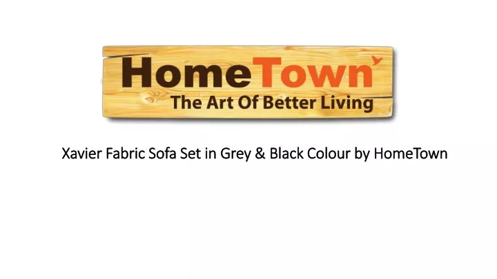 xavier fabric sofa set in grey black colour