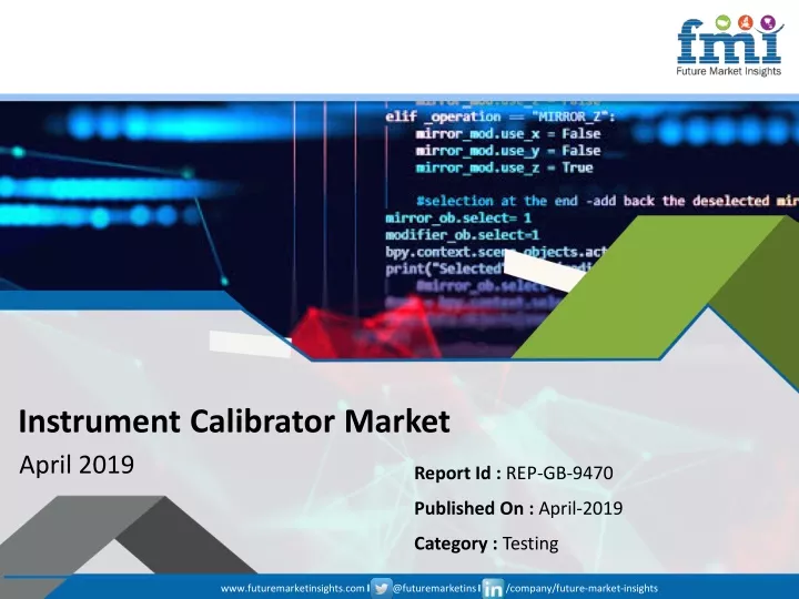instrument calibrator market april 2019