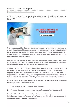 voltas ac service rajkot