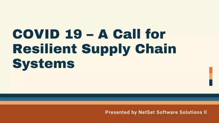 covid 19 a call for resilient supply chain systems