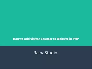 how to add visitor counter to website in php