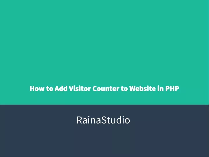 how to add visitor counter to website in php