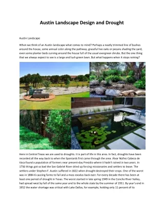 austin landscape design and drought