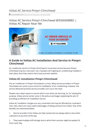 voltas ac service pimpri chinchwad