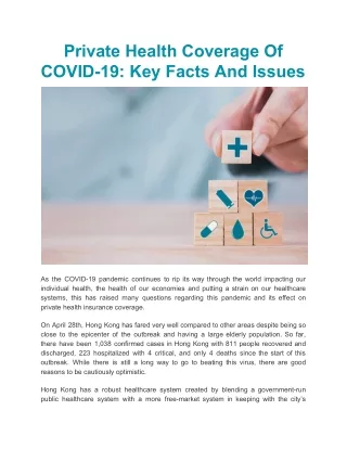 Private Health Coverage Of COVID-19: Key Facts And Issues