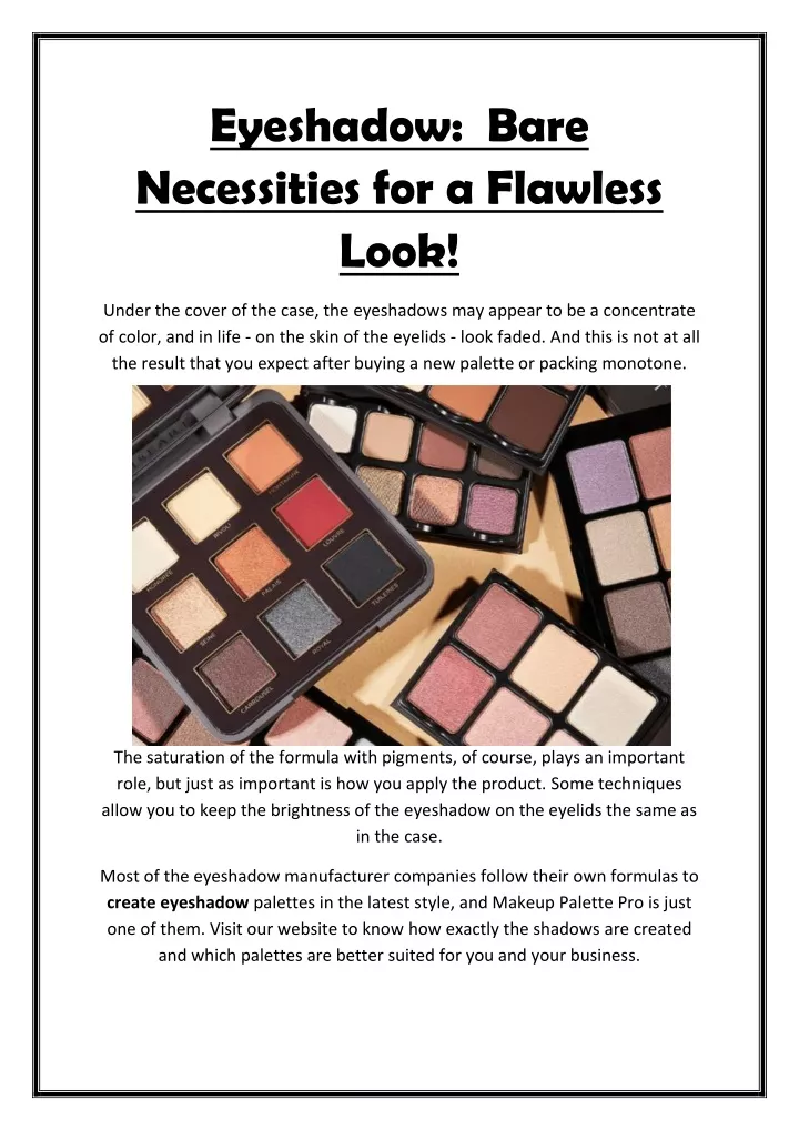 eyeshadow bare necessities for a flawless look