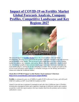impact of covid 19 on fertility market global