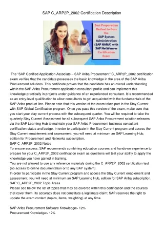 sap c arp2p 2002 certification description