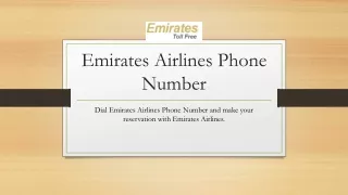 Emirates Airlines Phone Number