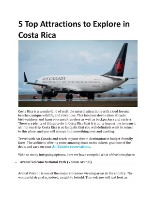 5 Top Attractions to Explore in Costa Rica