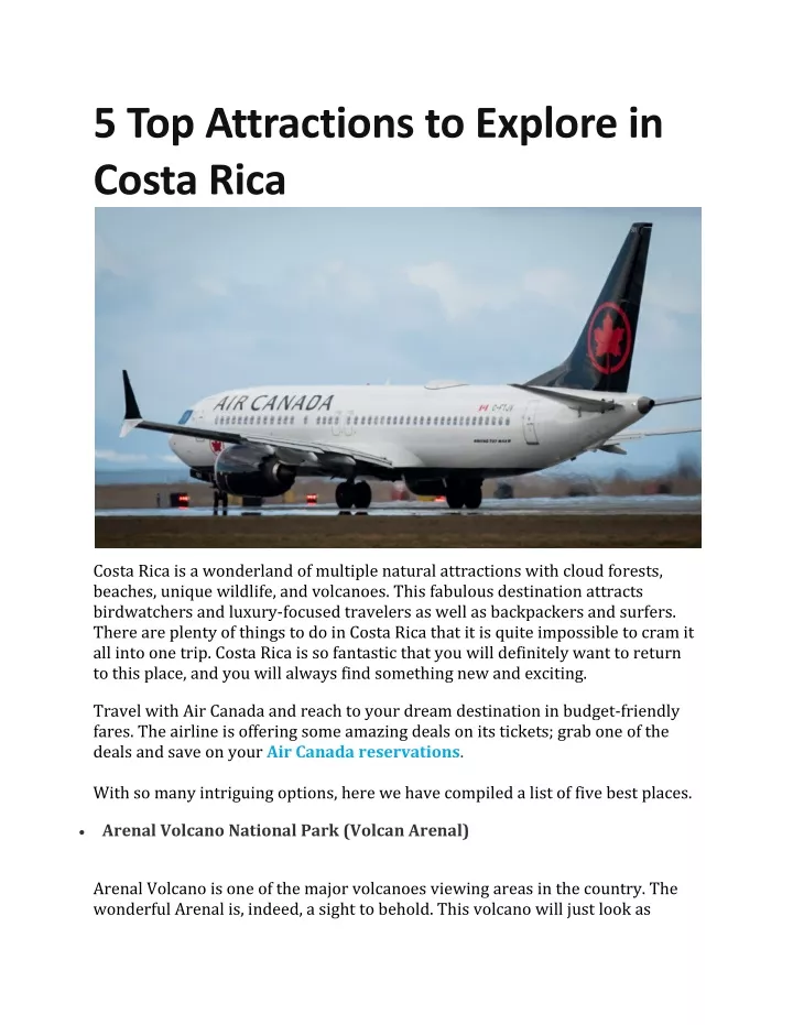 5 top attractions to explore in costa rica