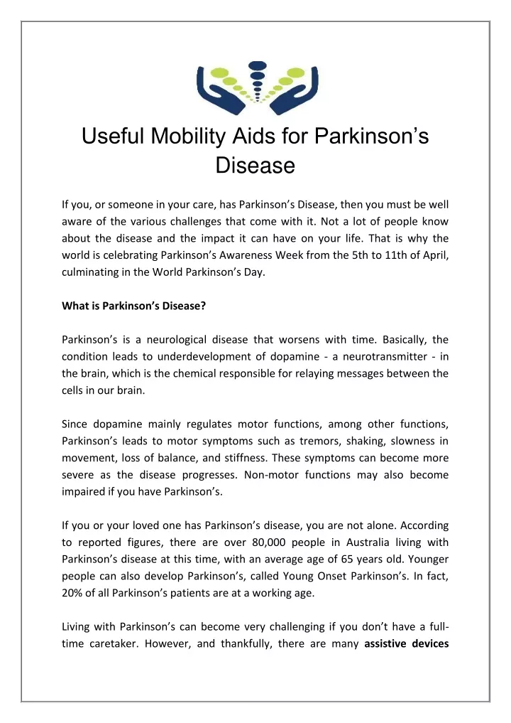 useful mobility aids for parkinson s disease