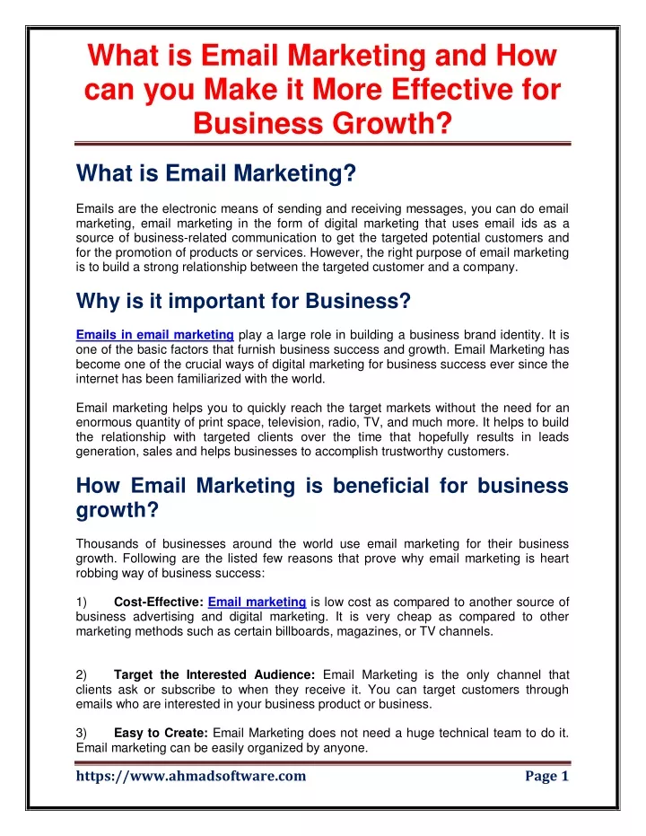 what is email marketing and how can you make