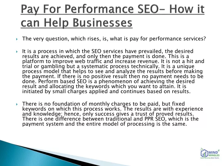 pay for performance seo how it can help businesses