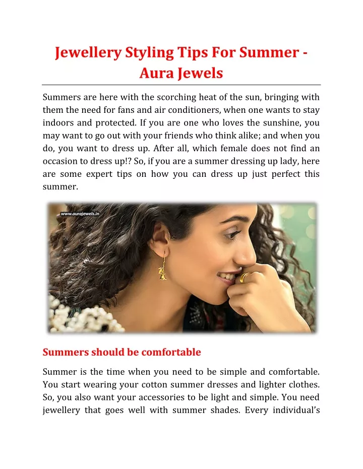 jewellery styling tips for summer aura jewels