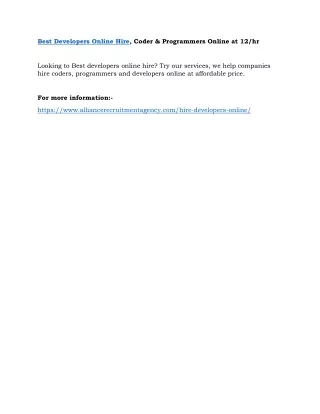 best developers online hire coder programmers