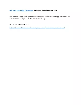 get hire ipad app developer ipad app developers