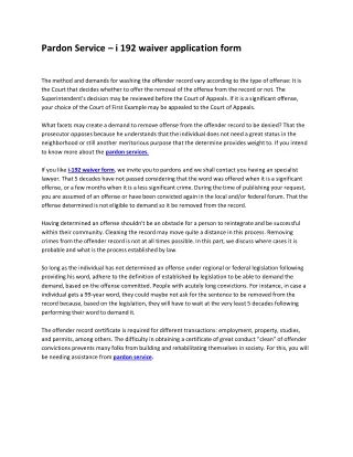 pardon service i 192 waiver application form