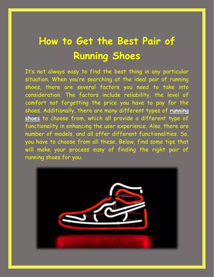 how to get the best pair of running shoes
