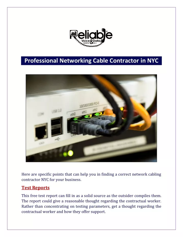 professional networking cable contractor in nyc