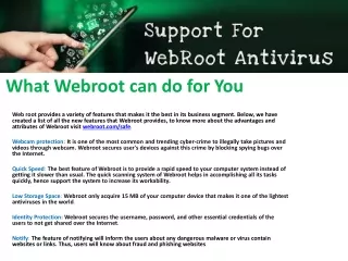 What Webroot can do for You - ??