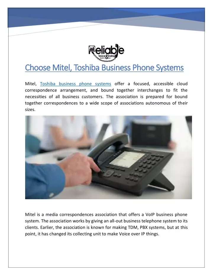 choose mitel toshiba business phone systems
