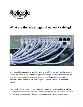 Advantages of network cabling