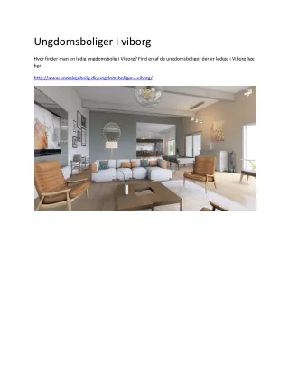 ungdomsboliger i viborg