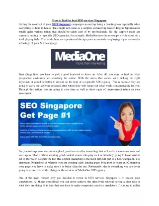 how to find the best seo services singapore