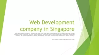 Web Development company in Singapore