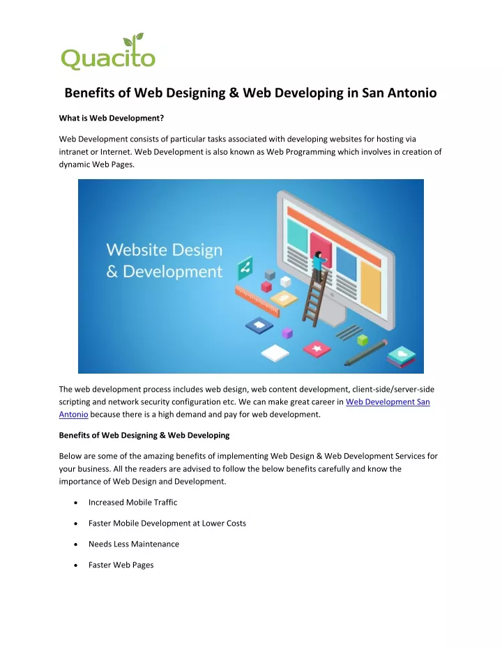 benefits of web designing web developing
