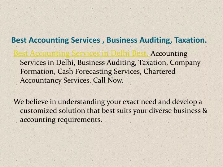 best accounting services business auditing taxation