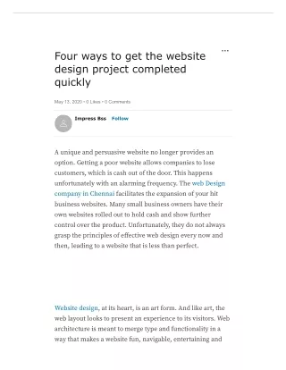 Four ways to get the website design project completed quickly