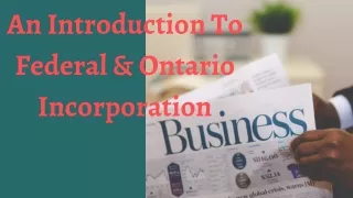 Incorporating A Business In Ontario
