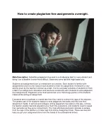 How to create plagiarism-free assignments overnight.