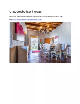 ungdomsboliger i koege